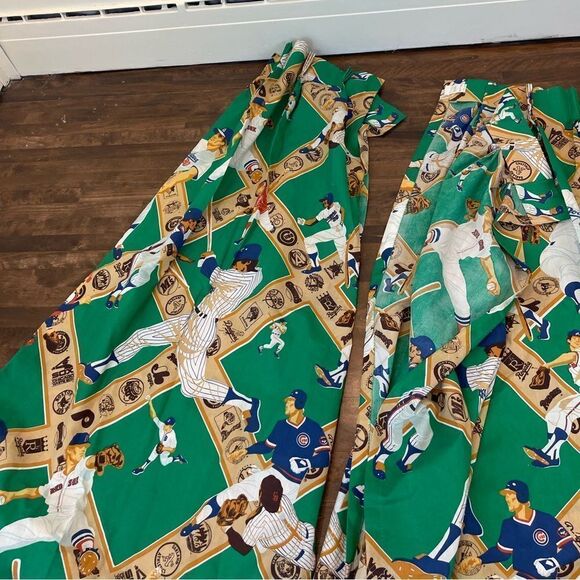 Set of two vintage MLB baseball curtains || vintage curtains MLB printed teams - Picture 6 of 11
